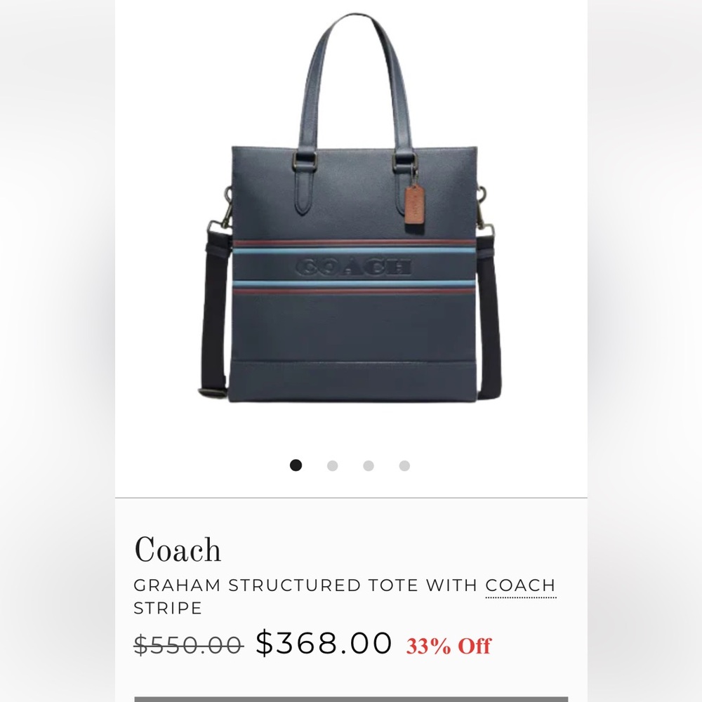 Coach
GRAHAM STRUCTURED TOTE. I removed the tags but never used it . Too heavy